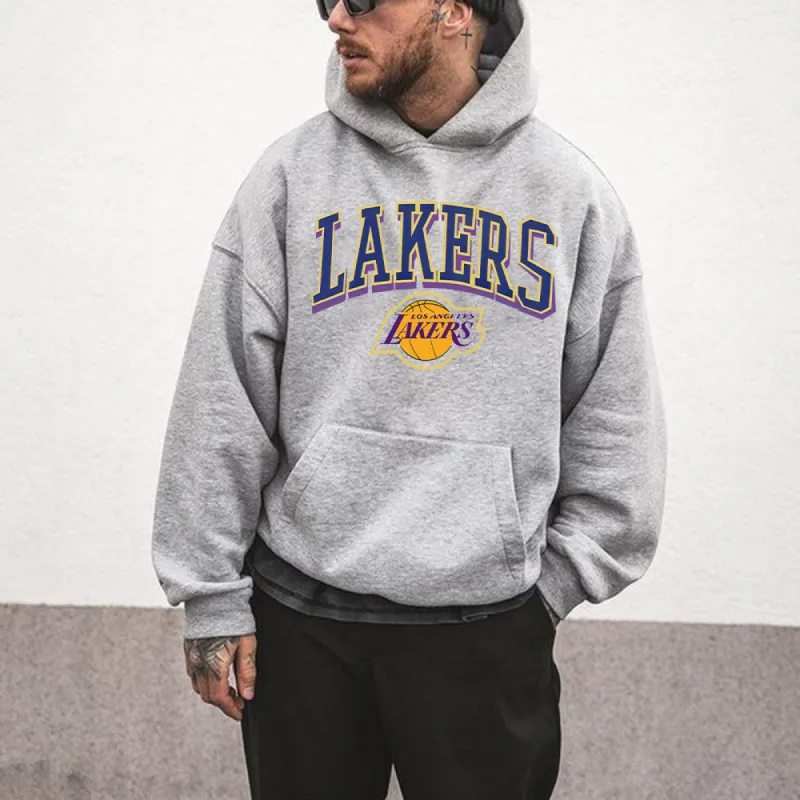 Alphabet graphic print casual men's hooded sweatshirt sold by Shopnova