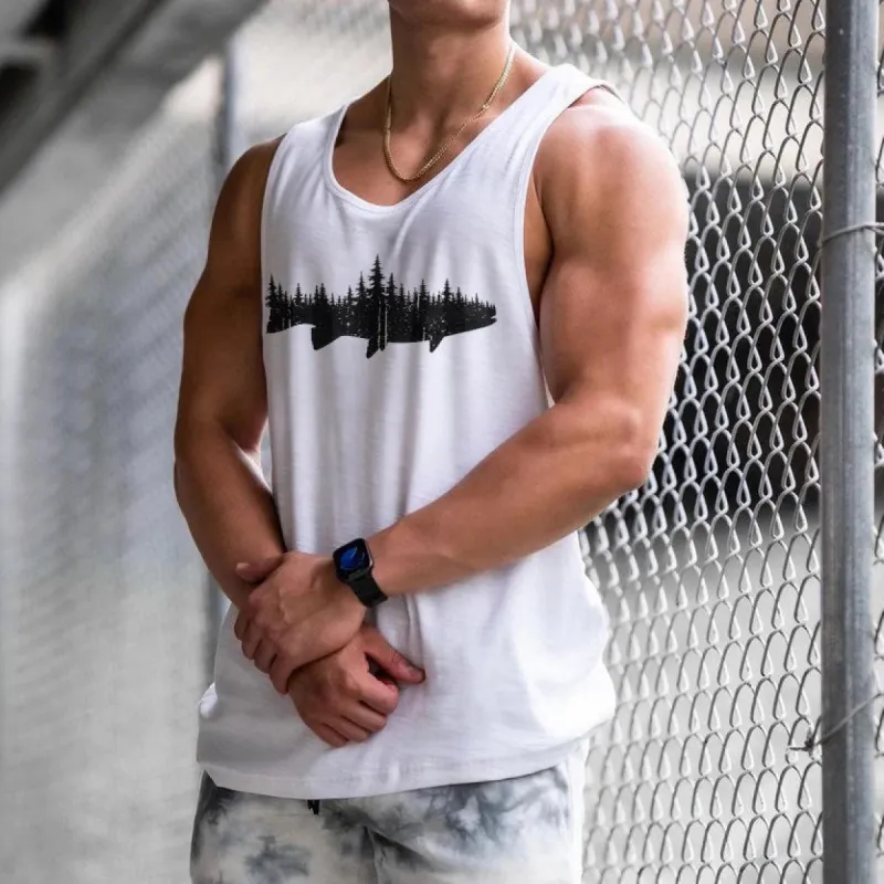 Graphic Print Casual Men's Tank Top sold by Shopnova