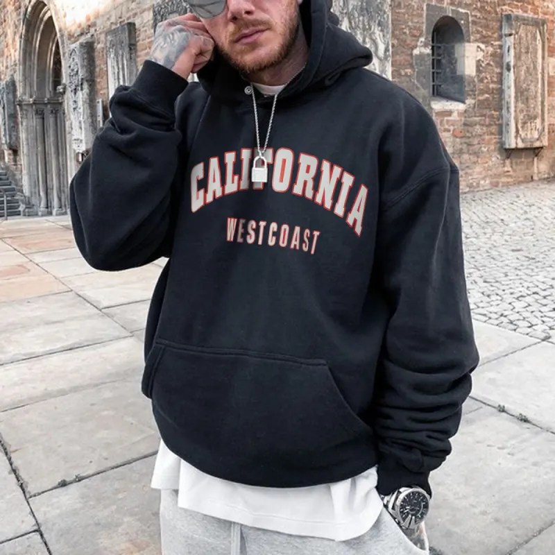 California Alphabet Graphic Print Men's Oversize Hoodie sold by Shopnova