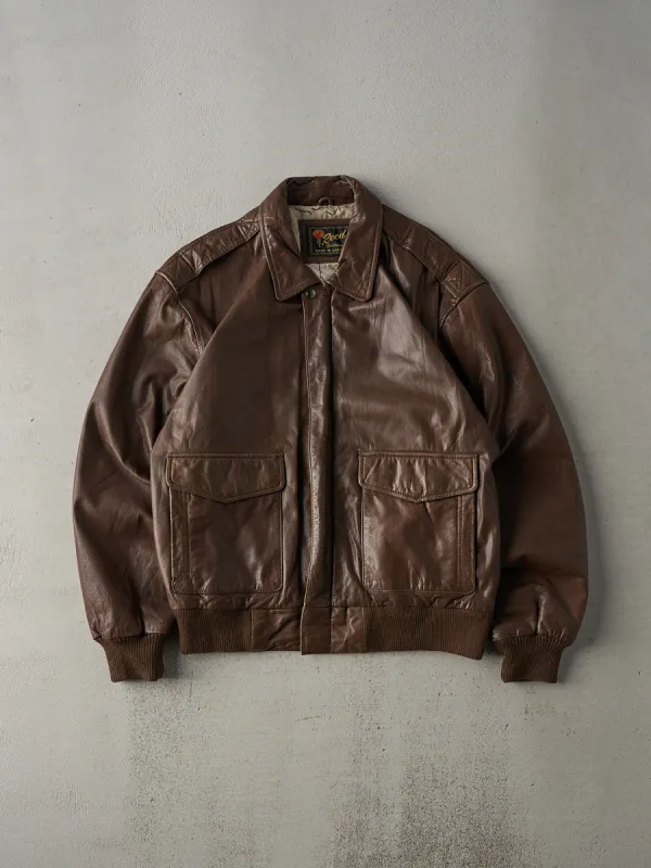 Vintage 80s Brown Reed Sportswear Leather Jacket (M) | Parallel