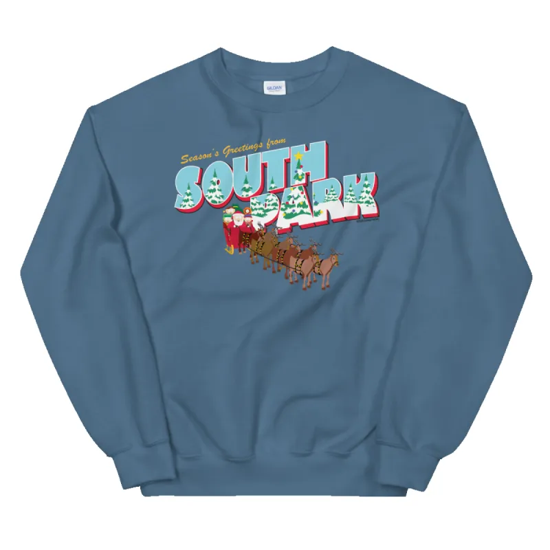 South Park Season's Greetings Holiday Fleece Crewneck Sweatshirt sold by South Park Shop