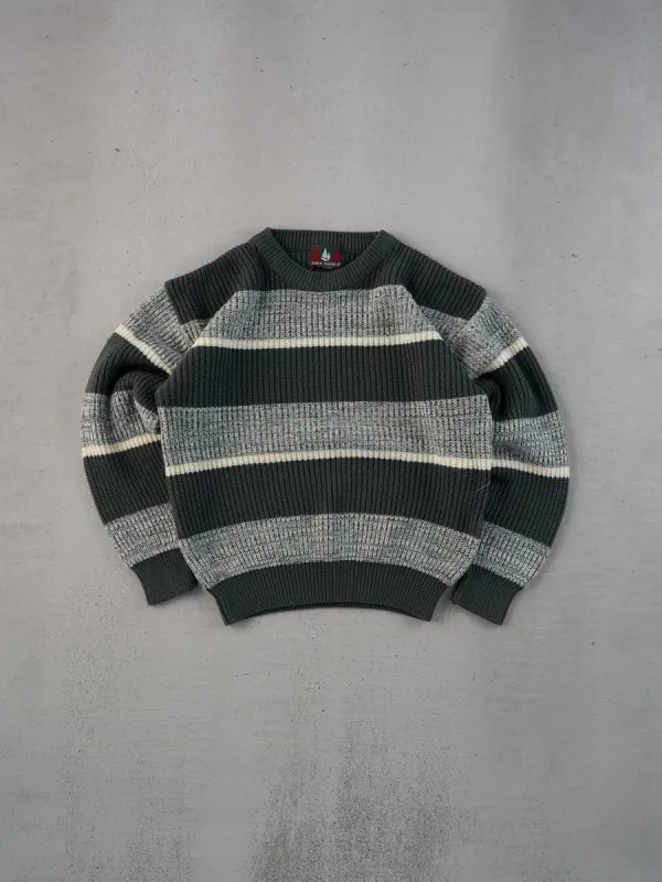 Vintage 80s Grey Striped High Sierra Knit Sweater (M) sold by Rebalance Vintage
