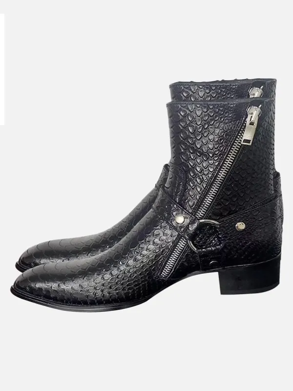 Snake Print OG Buckle Chelsea Boots sold by Thesupermade