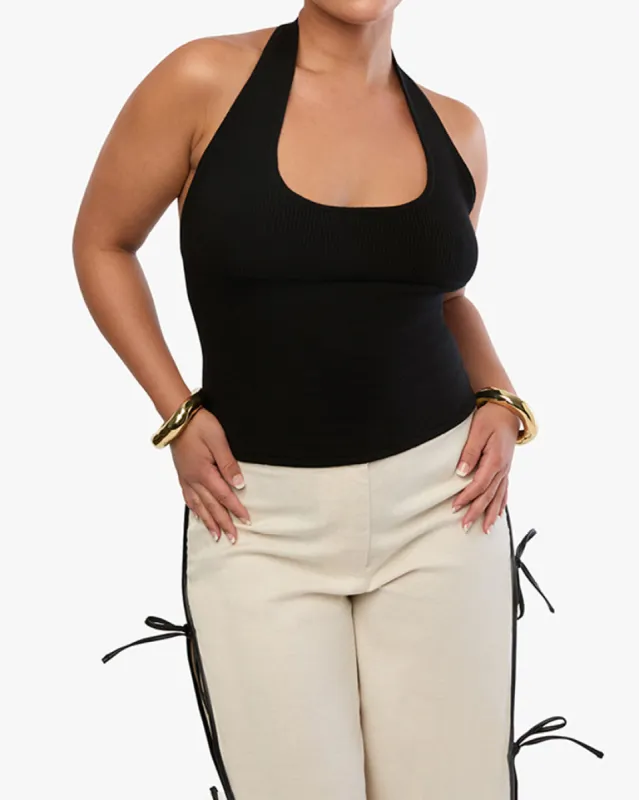 Scoop Neck Halter Tank sold by WeWoreWhat