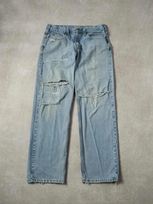 Vintage 90s Light Wash Carhartt Denim Jeans (34x32) sold by Rebalance Vintage