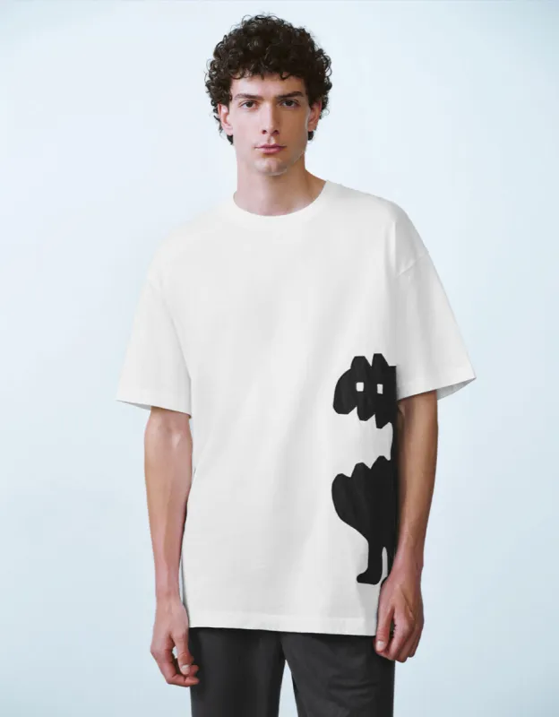 Printed Crew Neck Loose T-Shirt sold by Urban Revivo
