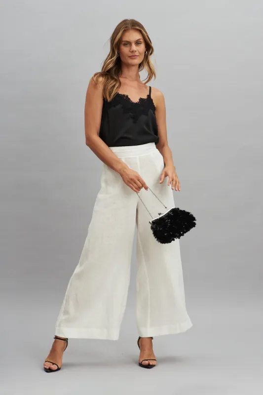 Patina Pant In White Pure Linen sold by St Frock
