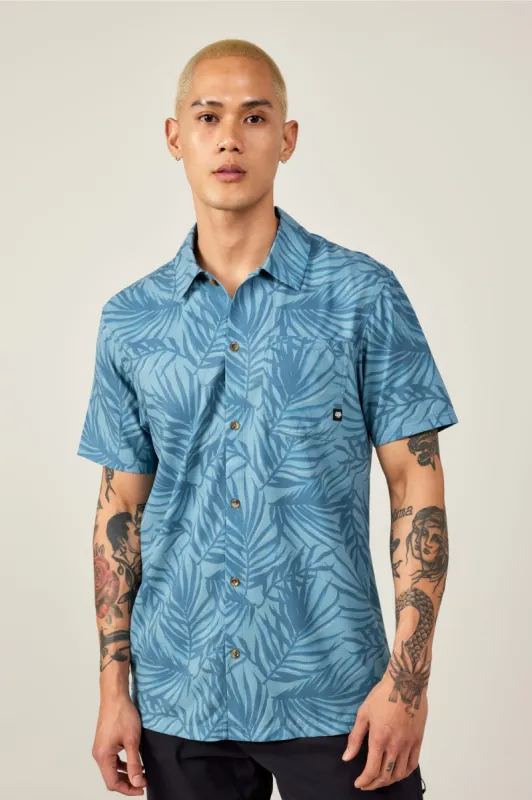 686 
Nomad Perforated Button Down Shirt - Palm Blue sold by Sun Diego Boardshops
