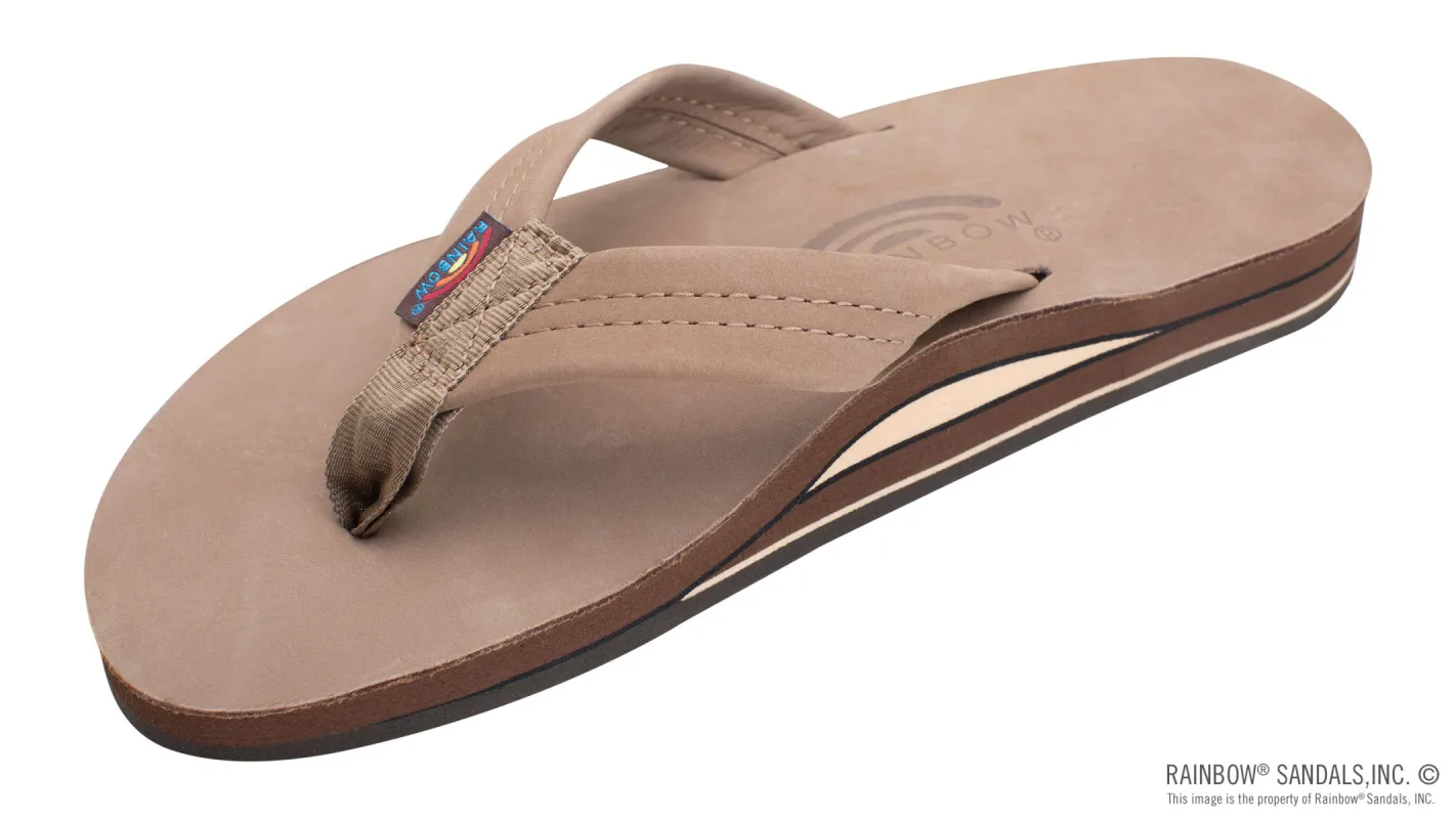 Rainbow Double Layer Premier Leather With Arch Support - Dark Brown sold by Sun Diego Boardshops