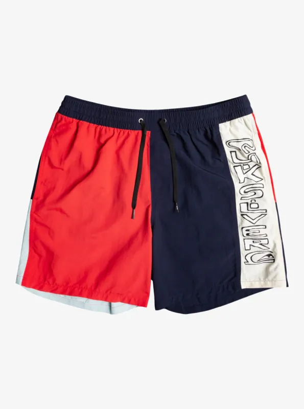 Quiksilver Acid Wash 17" Volleys - Navy Blazer sold by Sun Diego Boardshops