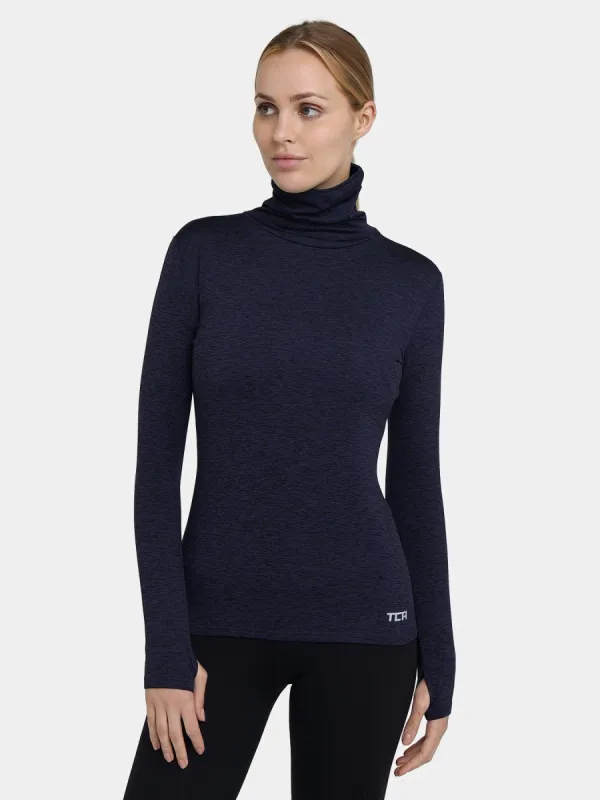 Warm-Up Thermal Long Sleeve Funnel Neck Top For Women With Brushed Inner Fabric, Thumbholes & Reflective Strips sold by TCA
