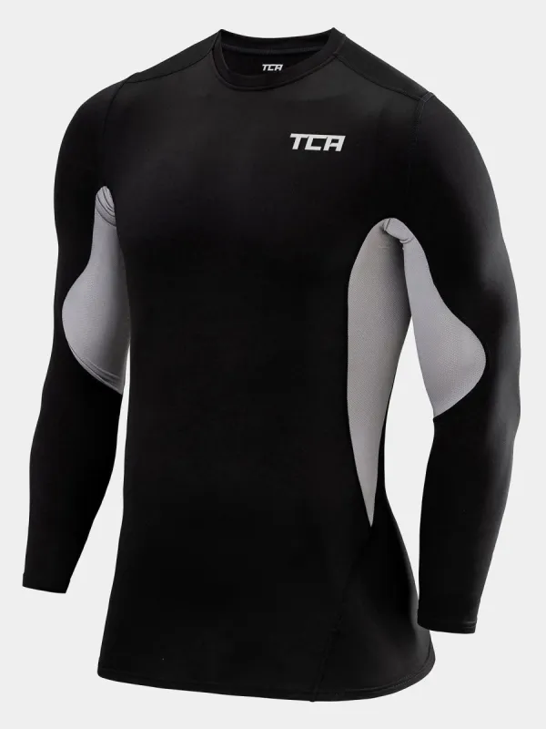 SuperThermal Compression Base Layer Long Sleeve Crew Neck For Men With Brushed Inner Fabric sold by TCA