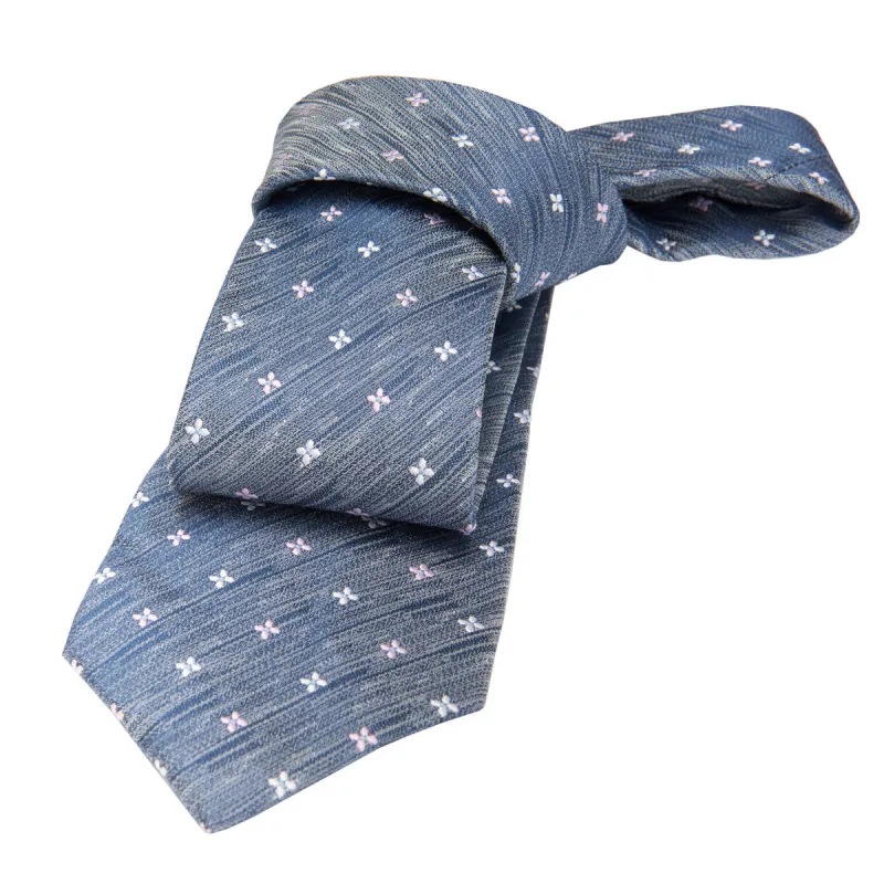 Dartmouth Abstract Silk Tie, Bluish Grey / Lilac / Silver sold by The Dark Knot Limited