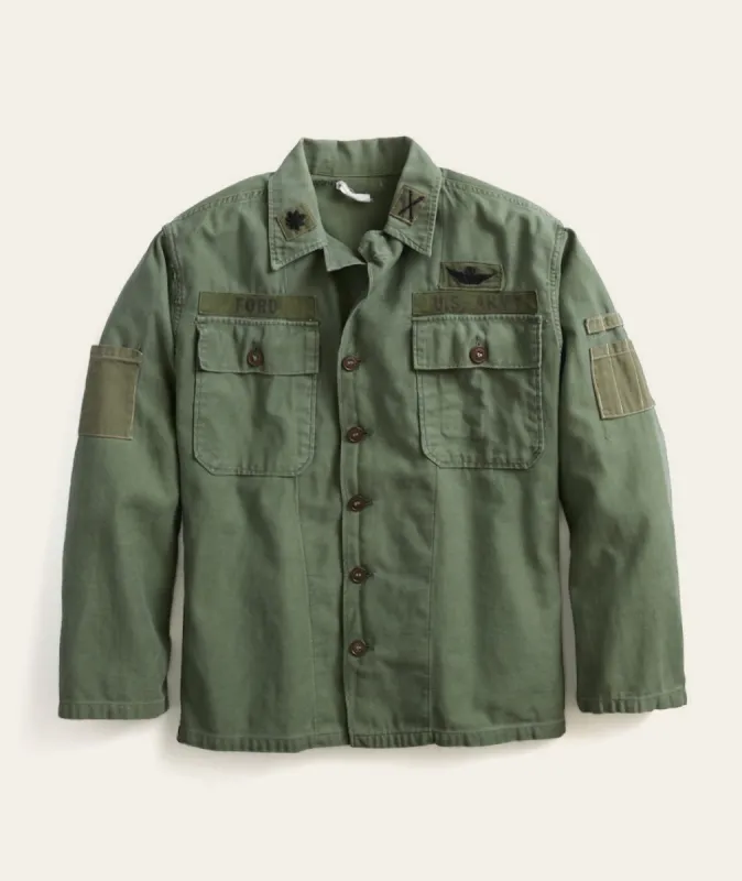 Military Cotton Jacket in Green sold by Marine Layer