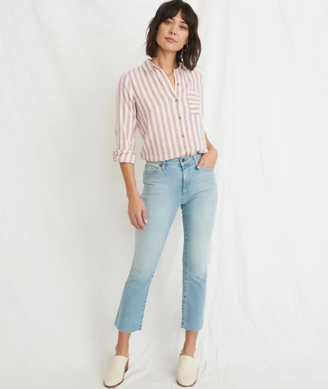 Kick Flare Jean in Medium Light Wash sold by Marine Layer
