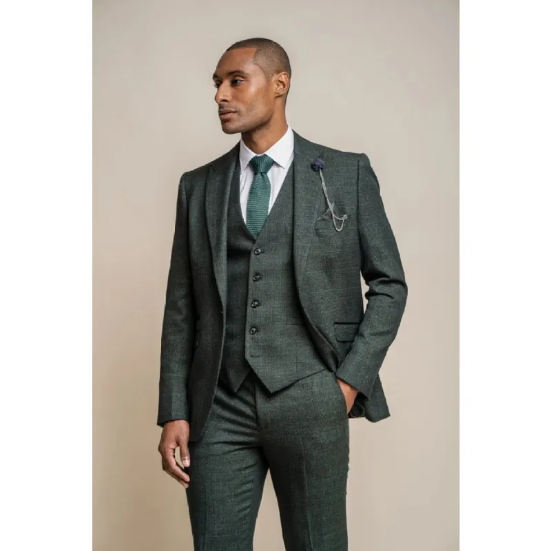Caridi - Men's Olive Green Tweed Blazer sold by Tru Clothing