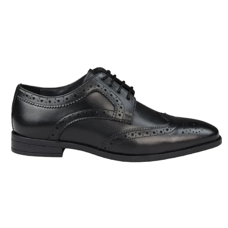 Mens Real Leather Smart Shoes Laced Brogue Shoes Black Brown Classic Gatsby Dress sold by Tru Clothing