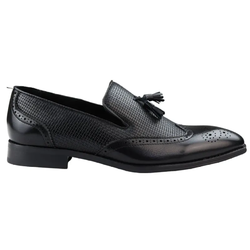 Men's Moccasin Loafers Shoes Leather Lined Slip On Tassel Trim Smart Formal Shoe sold by Tru Clothing