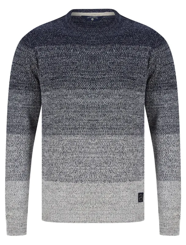 Dusen Graduated Colour Block Knitted Jumper in Navy - Tokyo Laundry sold by Tokyo Laundry