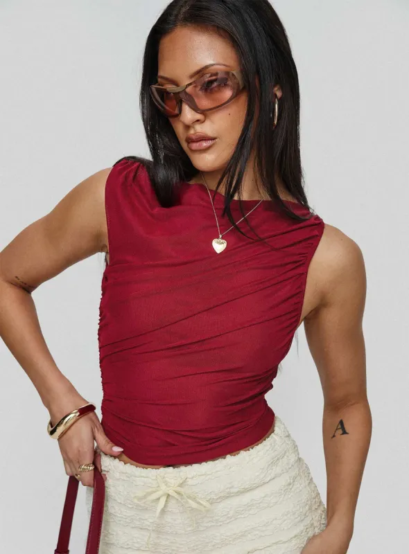 Hasso Top Burgundy sold by Princess Polly