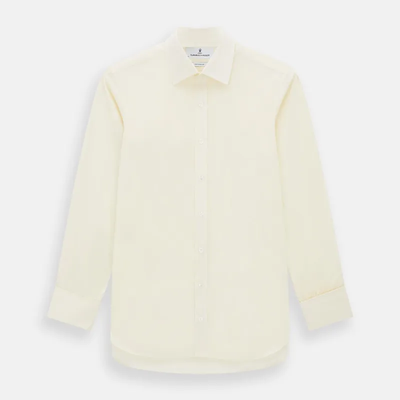 Cream Cotton Shirt with T&A Collar and Double Cuffs sold by Turnbull & Asser
