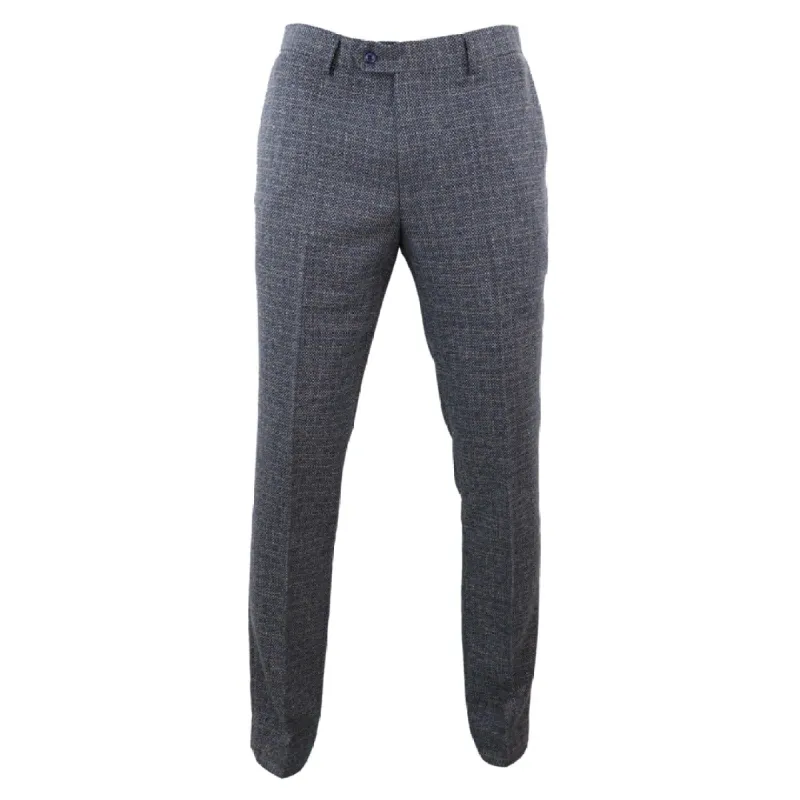 Ralph - Men's Navy Tweed Trousers sold by Tru Clothing
