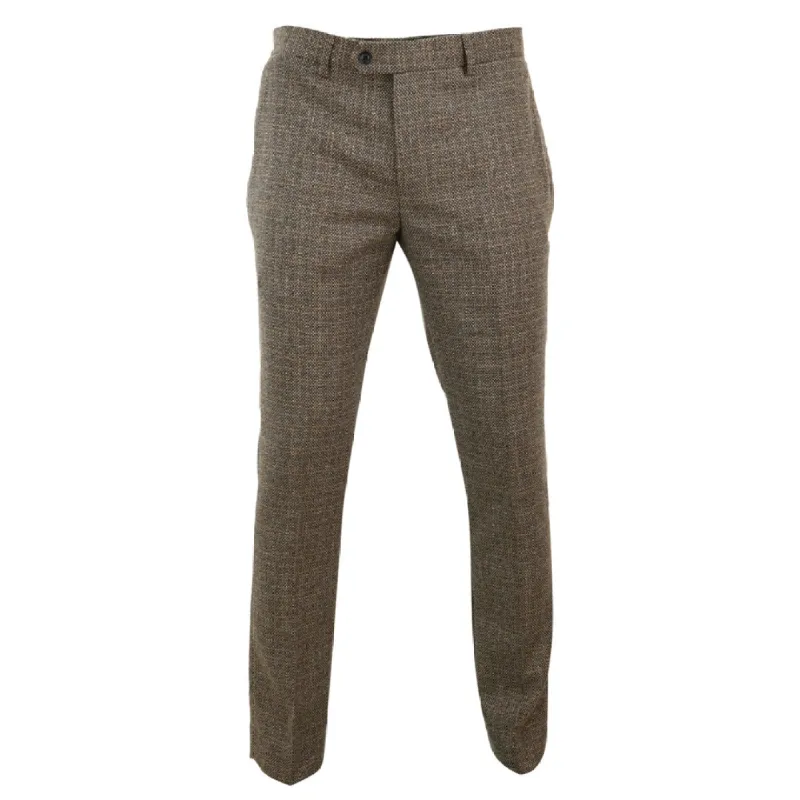Ralph - Men's Tweed Brown Trousers sold by Tru Clothing