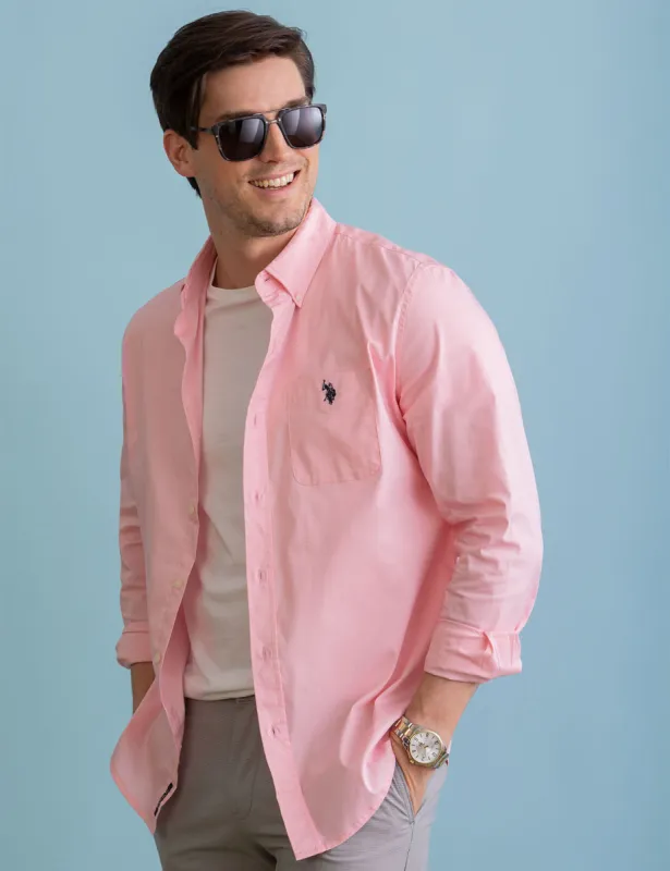 LONG SLEEVE SOLID STRETCH POPLIN SHIRT sold by U.S. Polo Assn.