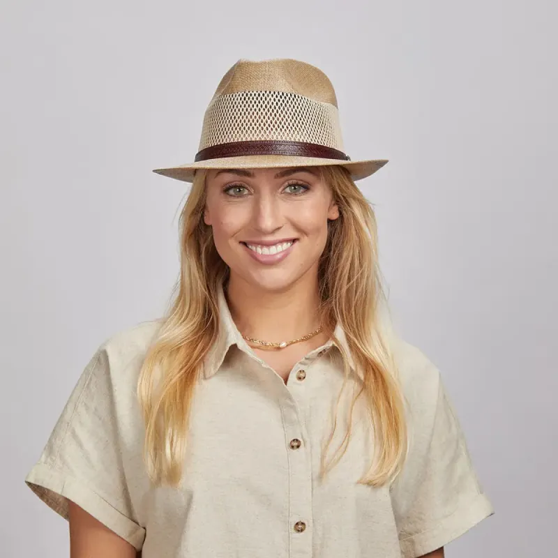 Tuscany | Womens Fedora Straw Trilby Hat sold by American Hat Makers
