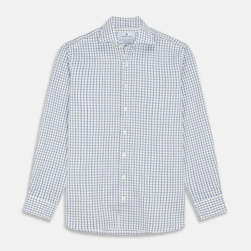 Green and Blue Check Cotton Tailored Fit Shelton Shirt sold by Turnbull & Asser