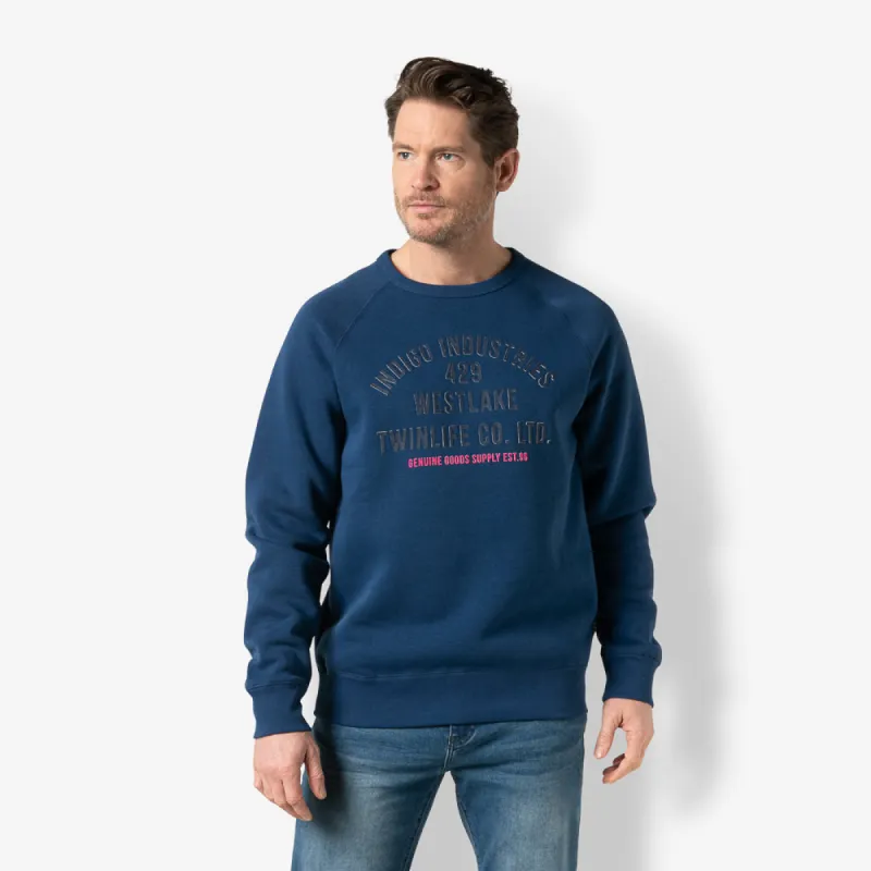 Men sweat raglan print | Navy Peony sold by Twinlife