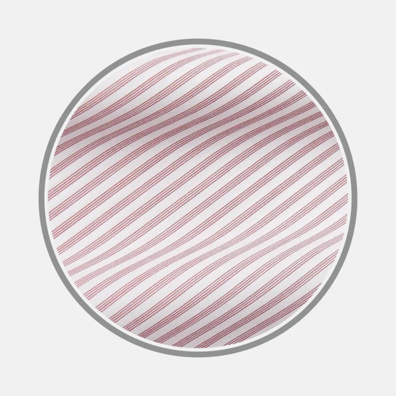 Burgundy Stripe West Indian Sea Island Cotton Fabric sold by Turnbull & Asser