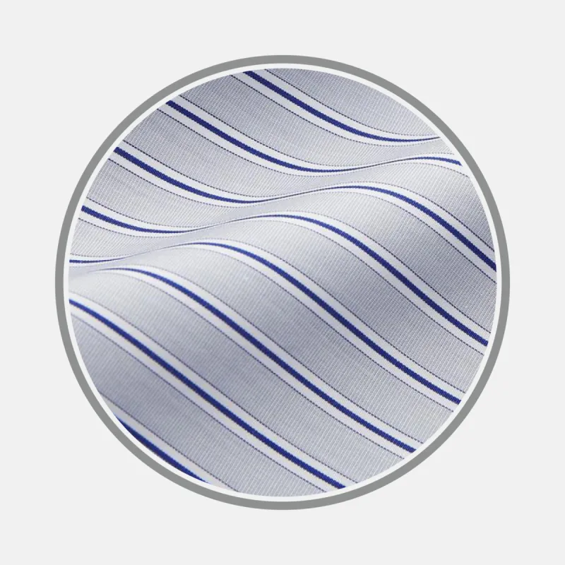 Navy & Blue Stripe Cotton Fabric sold by Turnbull & Asser