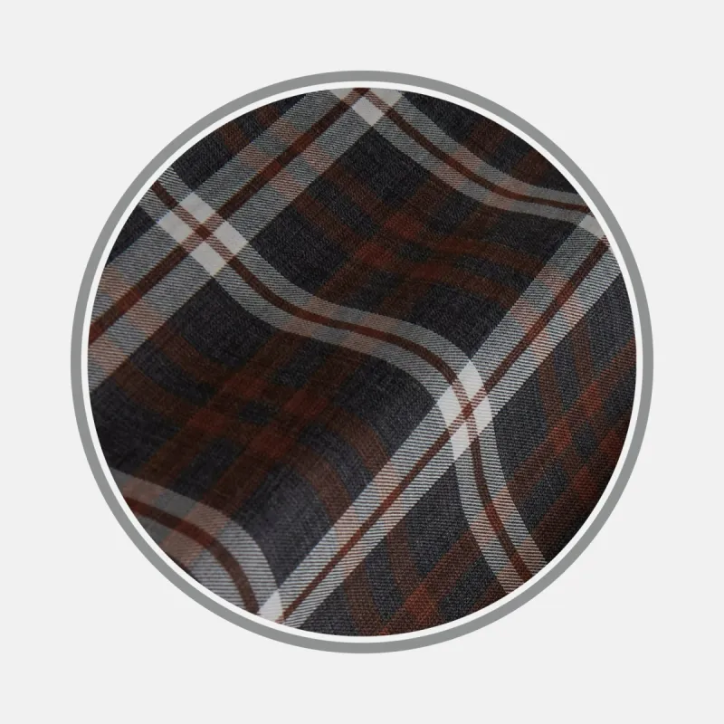 Rust Check Cotton Fabric sold by Turnbull & Asser