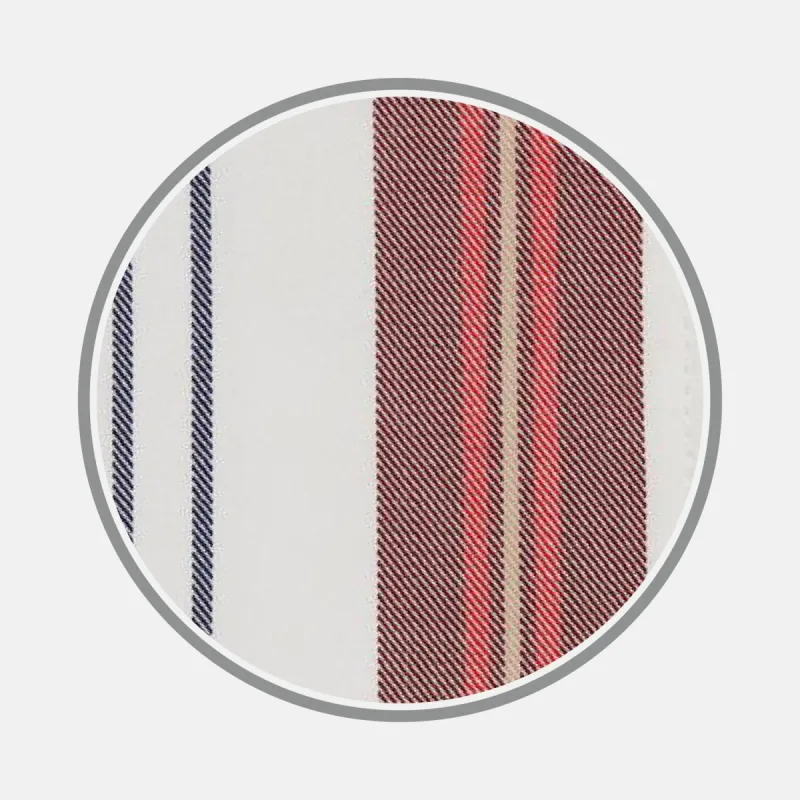 Red, Blue & White Stripe Cotton Fabric sold by Turnbull & Asser