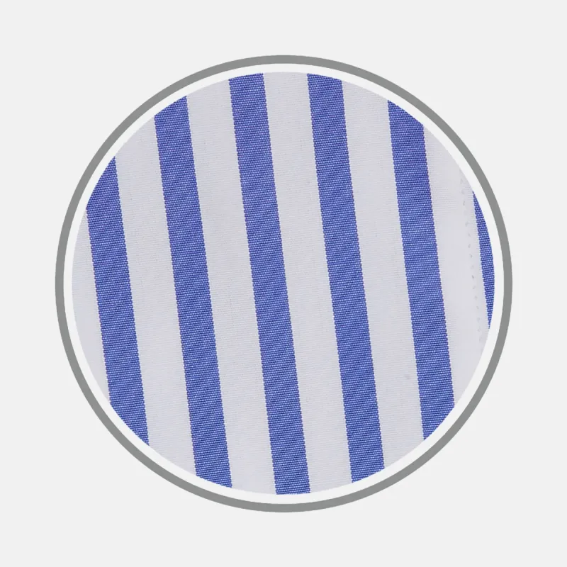 Mid Blue Candy Stripe Cotton Fabric sold by Turnbull & Asser