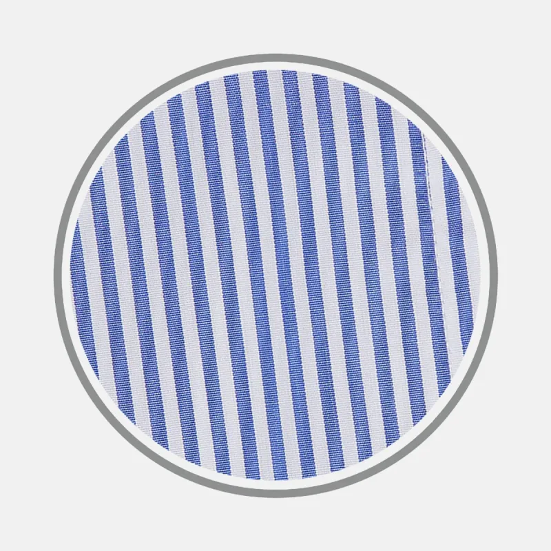 Blue Bengal Stripe Cotton Fabric sold by Turnbull & Asser
