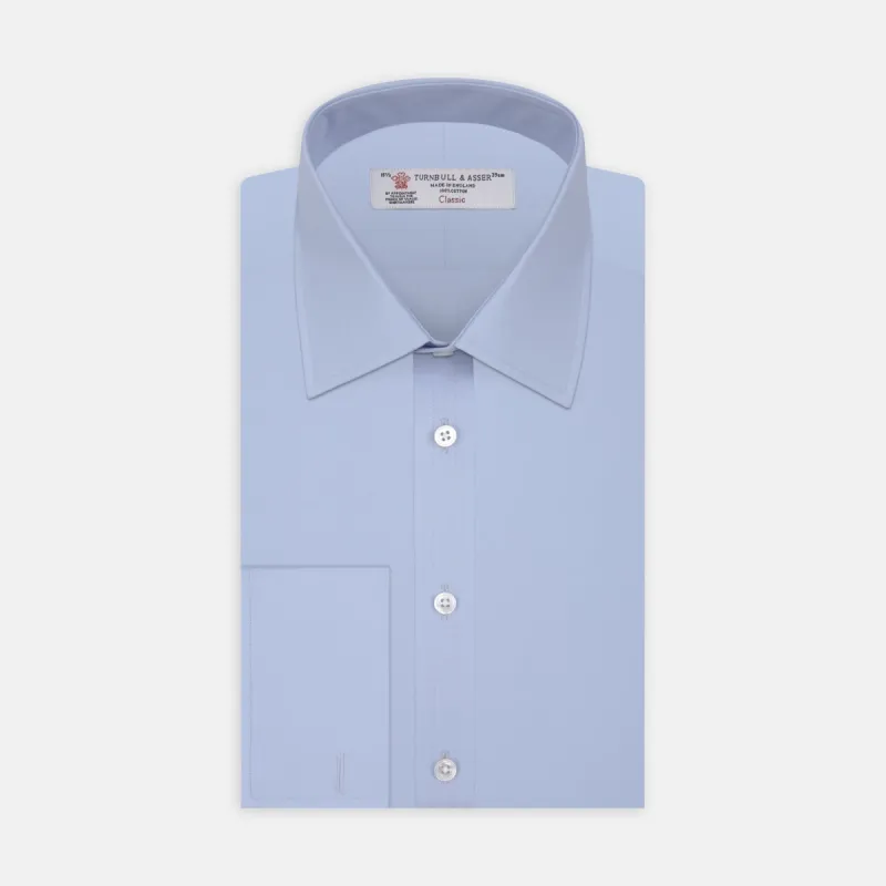 Light Blue Cotton Shirt with T&A Collar and Double Cuffs sold by Turnbull & Asser