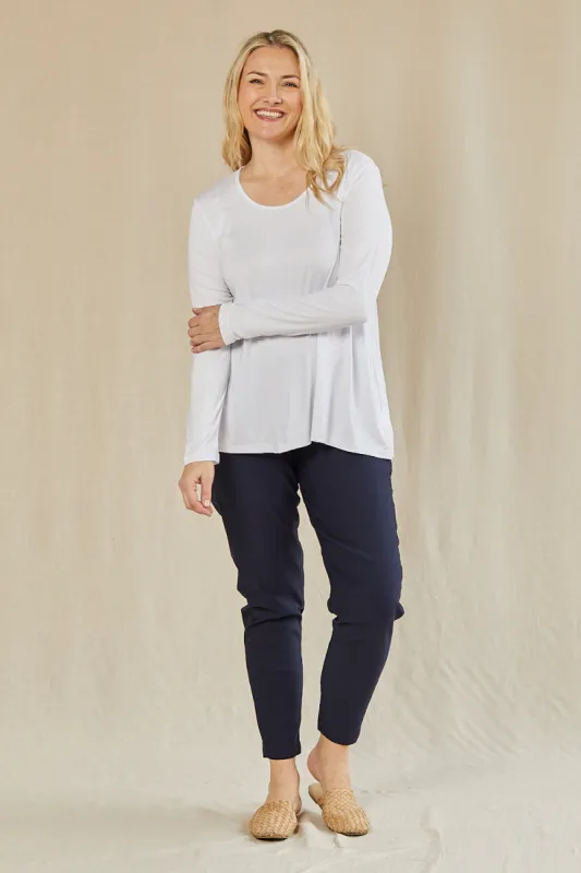 Ponte Straight Leg Pant in Navy sold by Adrift