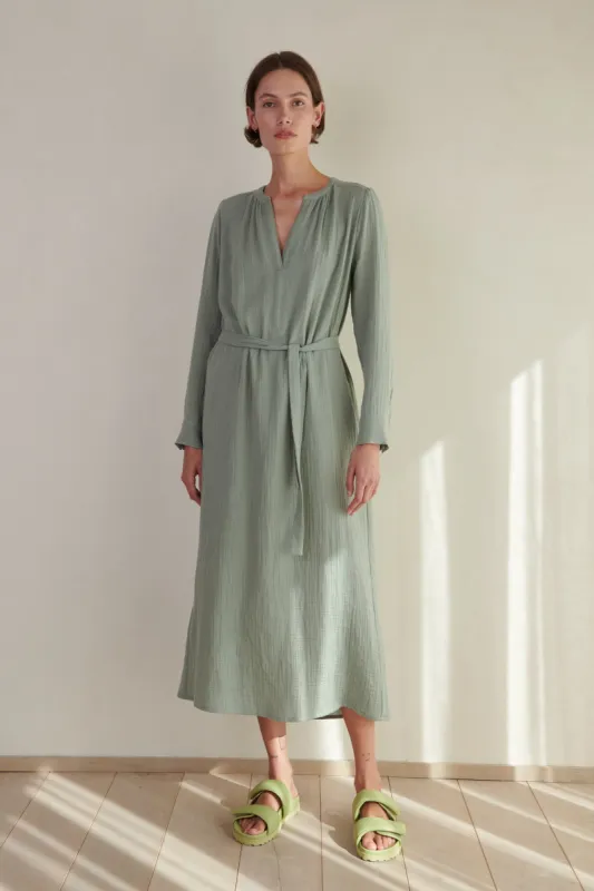 DOHENY COTTON GAUZE DRESS IN SAP sold by Velvet Tees