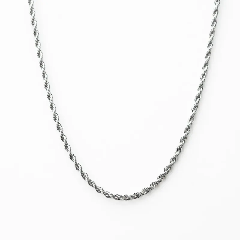 Classic Silver Rope Necklace - 3mm sold by Vintage Gentlemen
