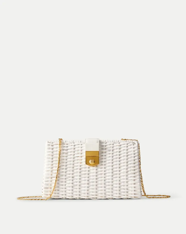 Crest Lock Basket Clutch sold by Veronica Beard