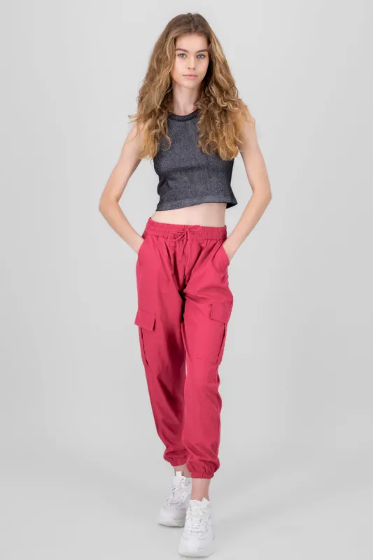 Pantalón Cargo Monocolor Bolsas sold by Shasa