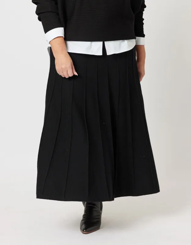 Kate Long Knit Skirt - Black sold by White & Co