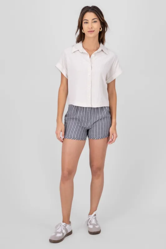 Short detalle resorte rayas lino sold by Shasa