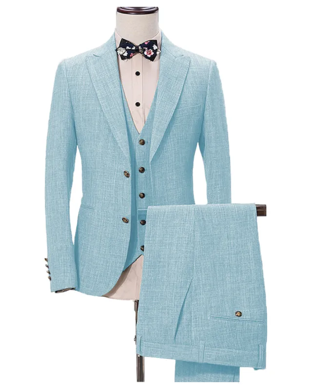 Casual Men's Three-Piece Peak Lapel Wedding Suit for Men (Blazer + Vest + Pants) sold by Mens Event Wear