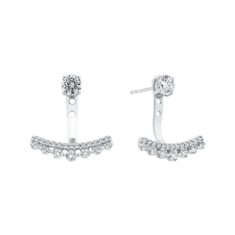 The Odessa Earrings | 9ct White Gold Lab Diamond Modern Drop Stud Jackets sold by Ethica Diamonds