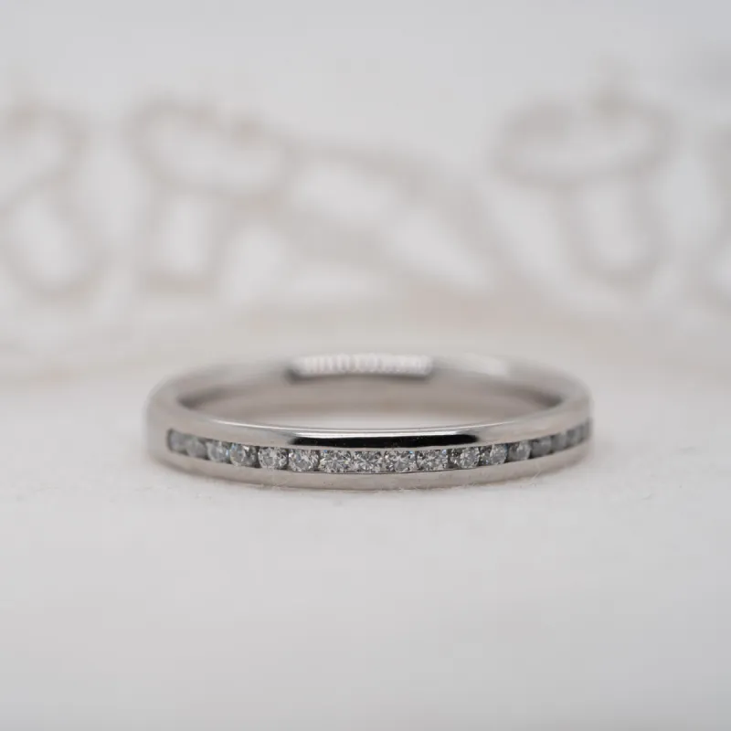 The Irene Ring | Lab Diamond Channel Set Wedding Band sold by Ethica Diamonds