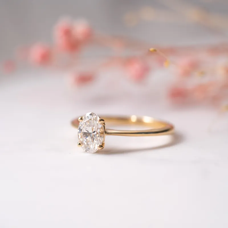 The Penelope Ring | Oval Lab Diamond Slim Engagement Solitaire sold by Ethica Diamonds