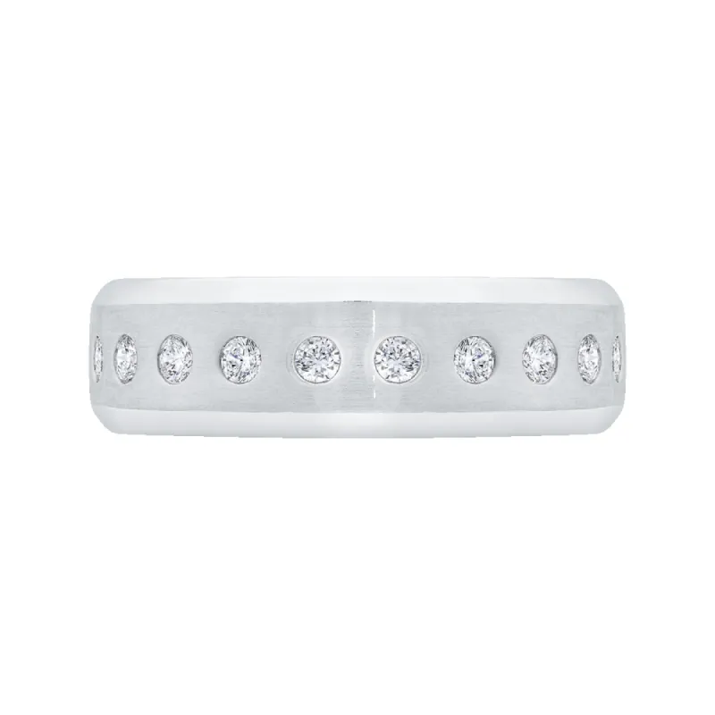 The Ion Ring | Lab Diamond Round Brilliant Cut Textured Wide Band sold by Ethica Diamonds